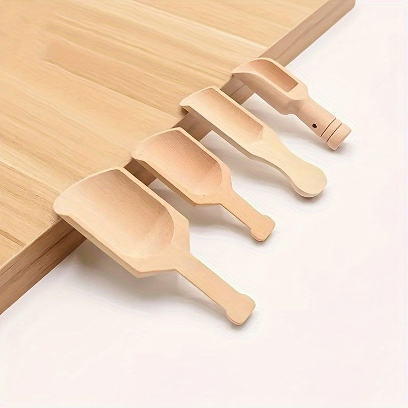Ensemble de 4 cuillères en bois pour activités Montessori et transvasement