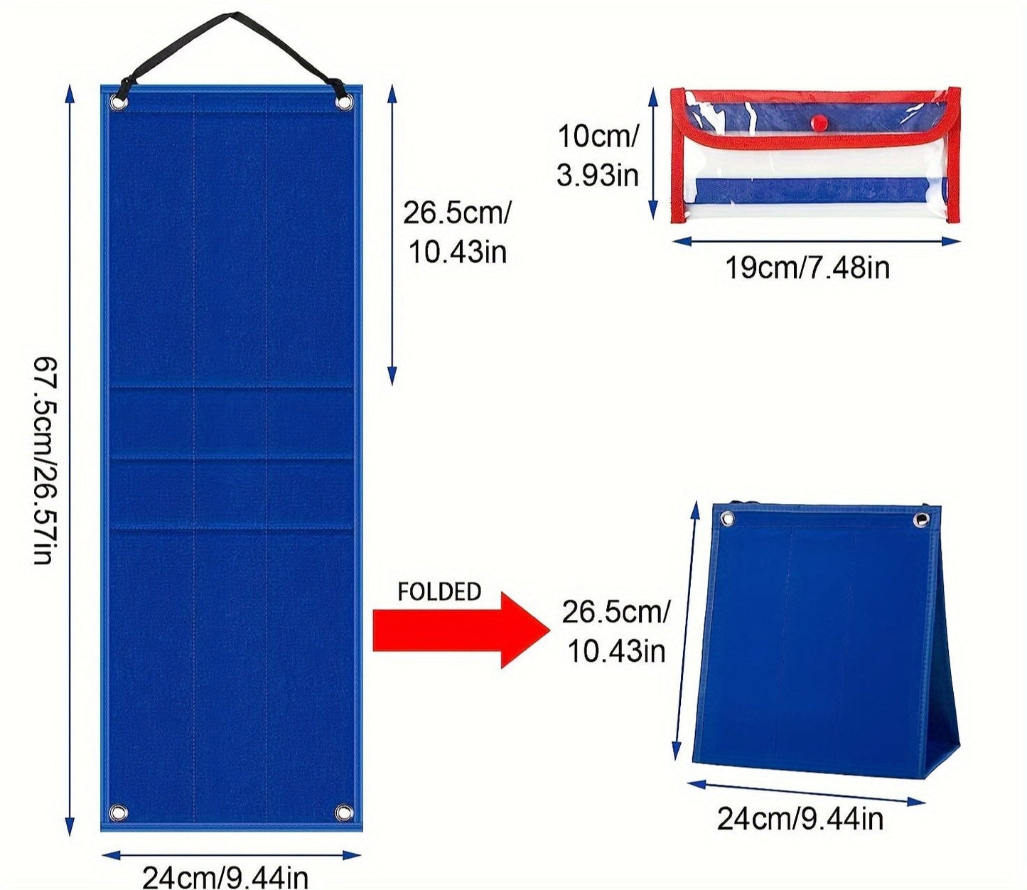 Vue complète du tableau de routine avec sa pochette de rangement