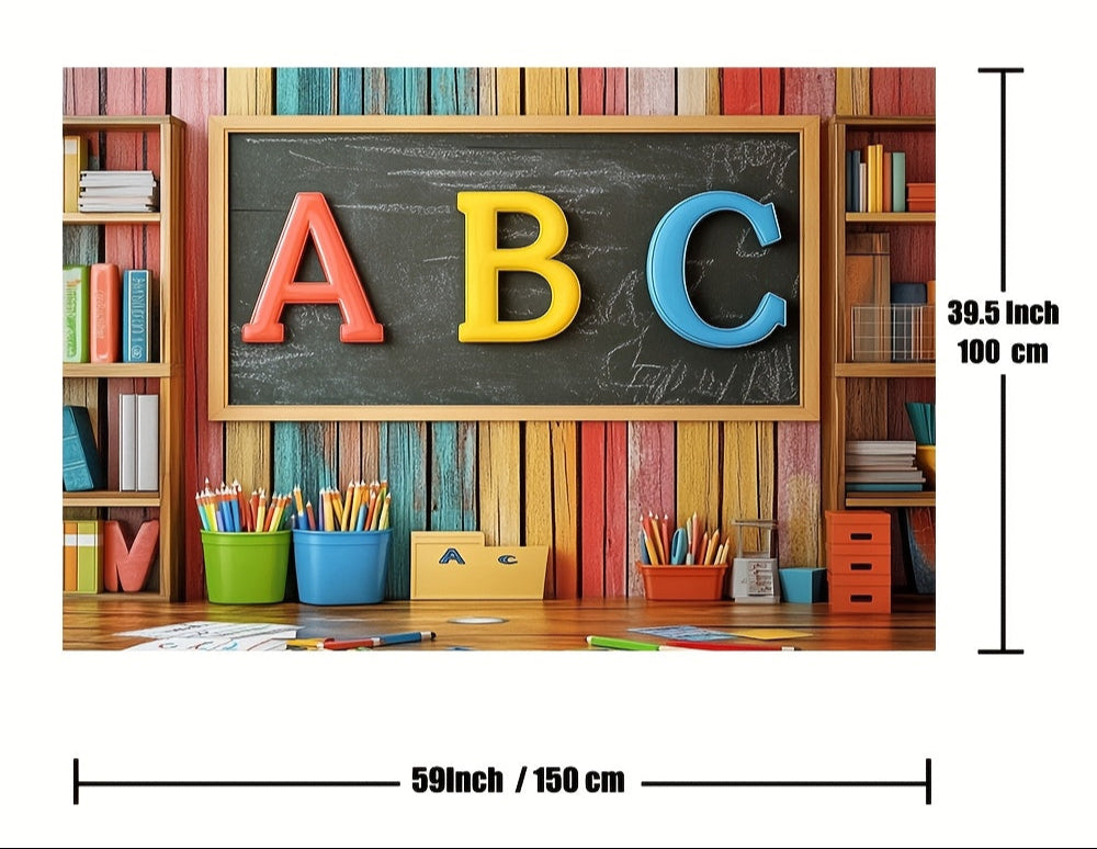 Détail de la toile motif alphabet, parfait pour un fond moderne et éducatif