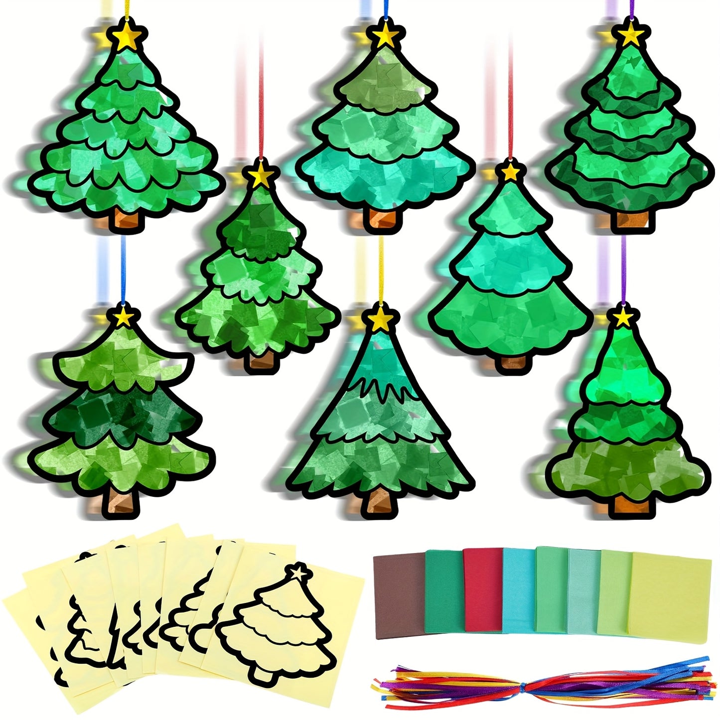 Kit DIY Sapin de Noël – Vitrail en Papier