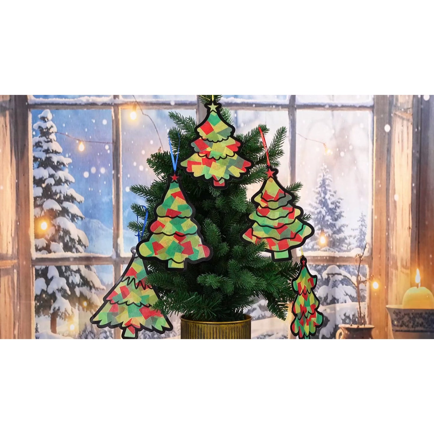 Kit DIY Sapin de Noël – Vitrail en Papier