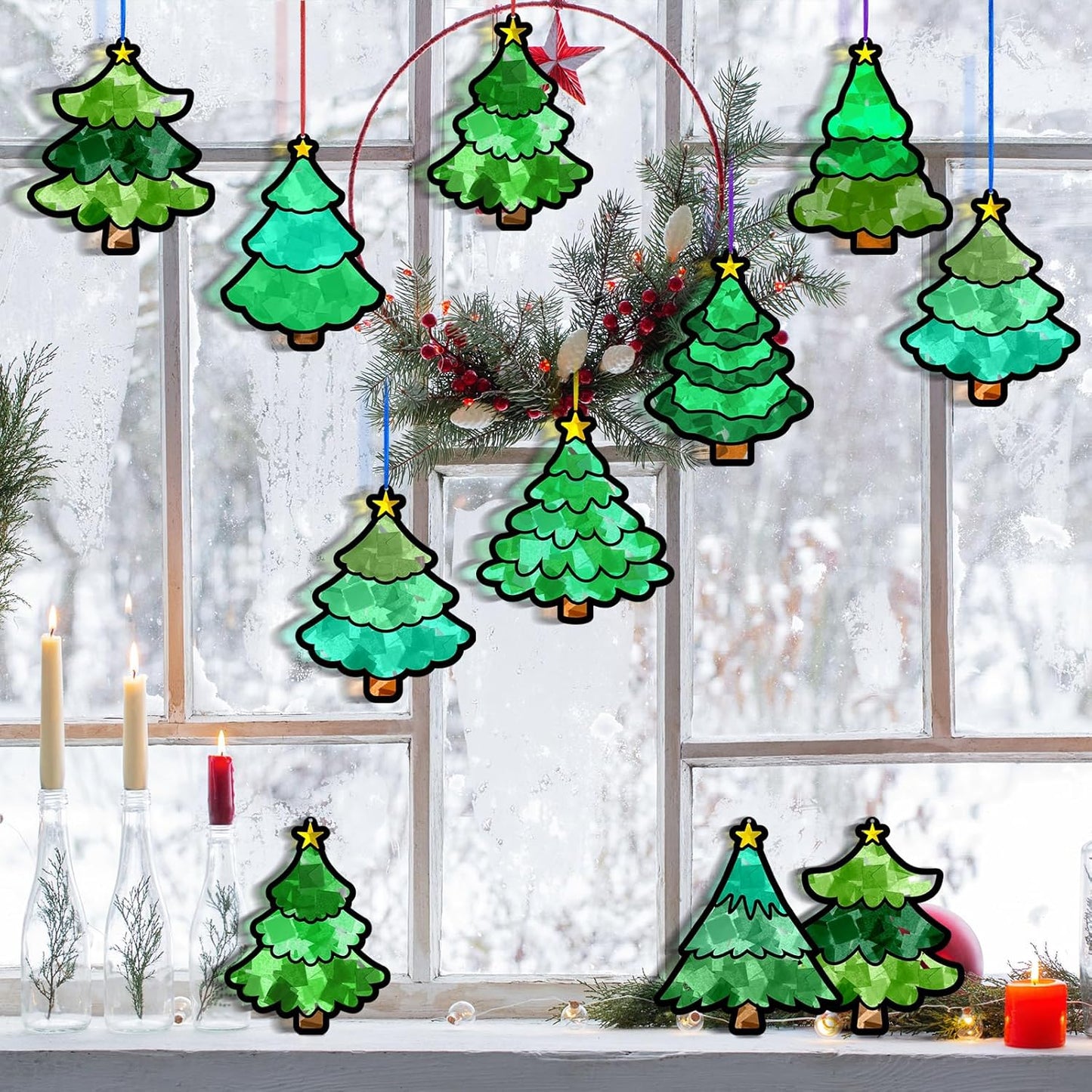 Kit DIY Sapin de Noël – Vitrail en Papier