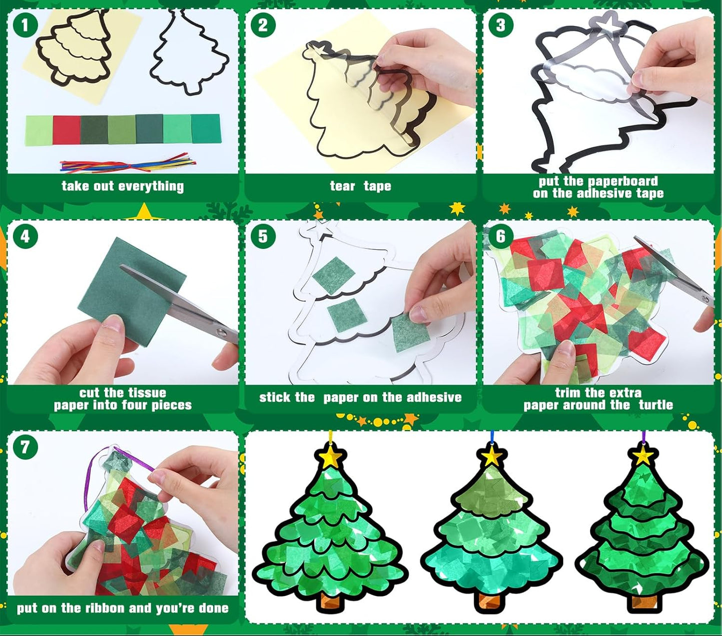 Kit DIY Sapin de Noël – Vitrail en Papier