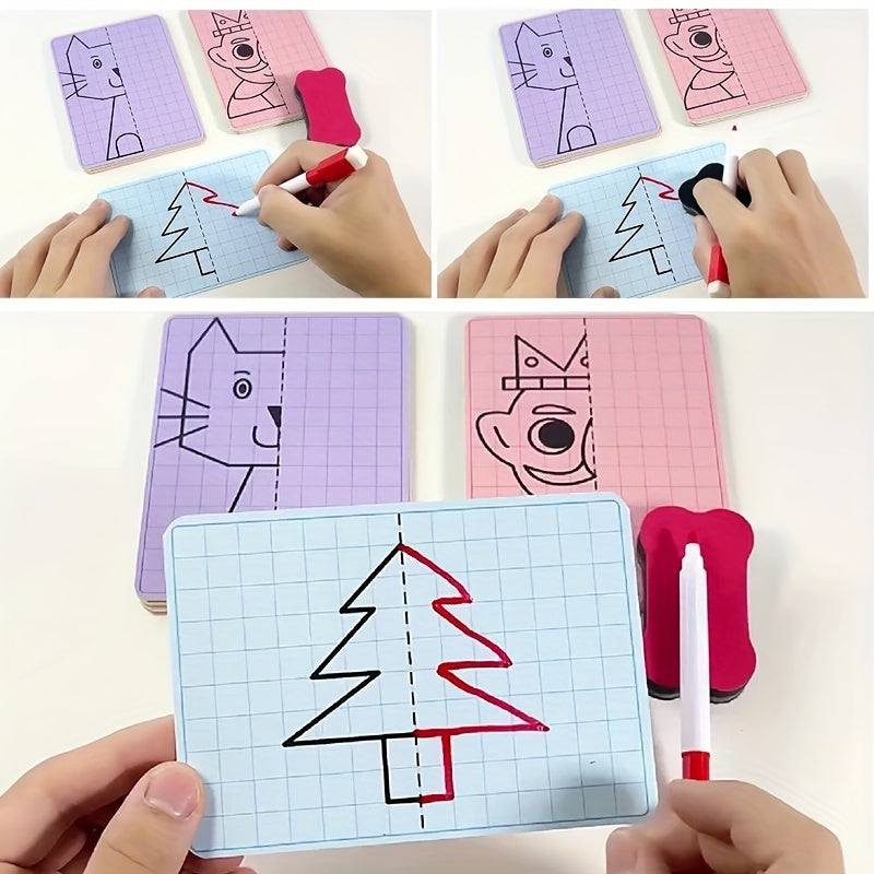 SYMETRIE 10 Cartes de dessin plastifiées