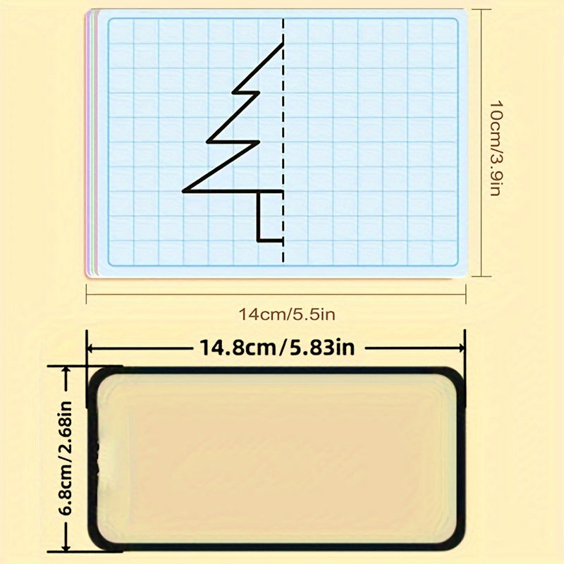 SYMETRIE 10 Cartes de dessin plastifiées