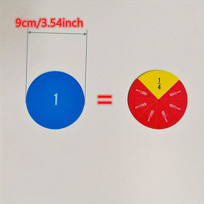Kit de fractions rondes en EVA avec pièces colorées pour apprendre les mathématiques