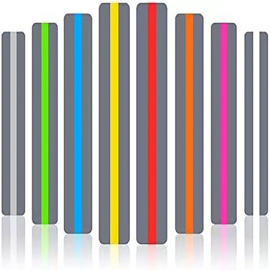 Lot de 8 règles de lecture guidée colorées alignées